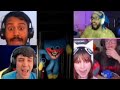 Youtubers reagindo a perseguição do huggy wuggy no poppy playtime parte 1
