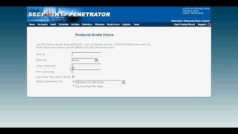 Penetrator Vulnerability Scanning Brute Force