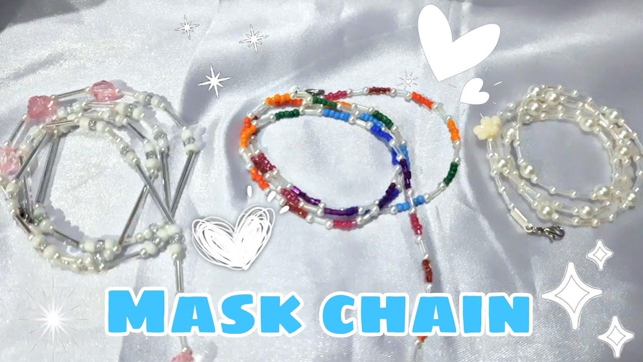 DIY mask chain💙| Made with beads and pearls