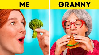 GRANNY VS ME | Epic Food Battle And Funny Recipes For Parents And Their Kids