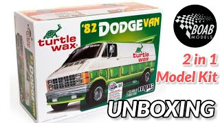 '82 Dodge Ram Van Turtle Wax 2 in 1 Model kit Unboxing - 1/25 MPC