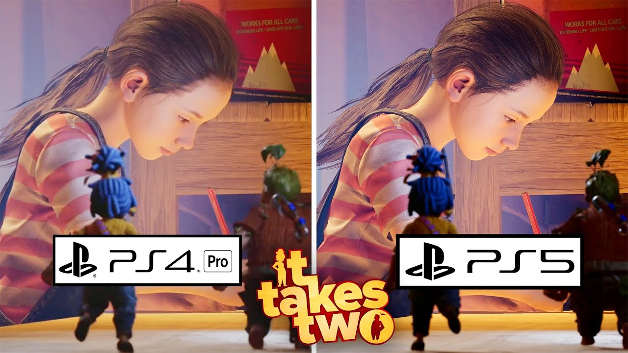 It Takes Two PS5 VS PS4 PRO Graphics Comparison Gameplay / PlayStation 5 VS  PlayStation 4 PRO / 4k 