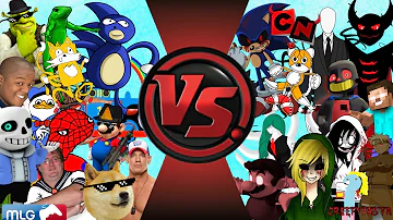 MLG vs CREEPYPASTA TOTAL WAR! (Sanic vs Sonic.EXE 3) Cartoon Fight Club Episode 111
