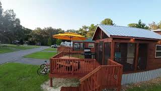 Tiny Home Log Cabin FOR SALE in Ocala Florida, Santos Trailhead, Whimcycle Trail RV Park
