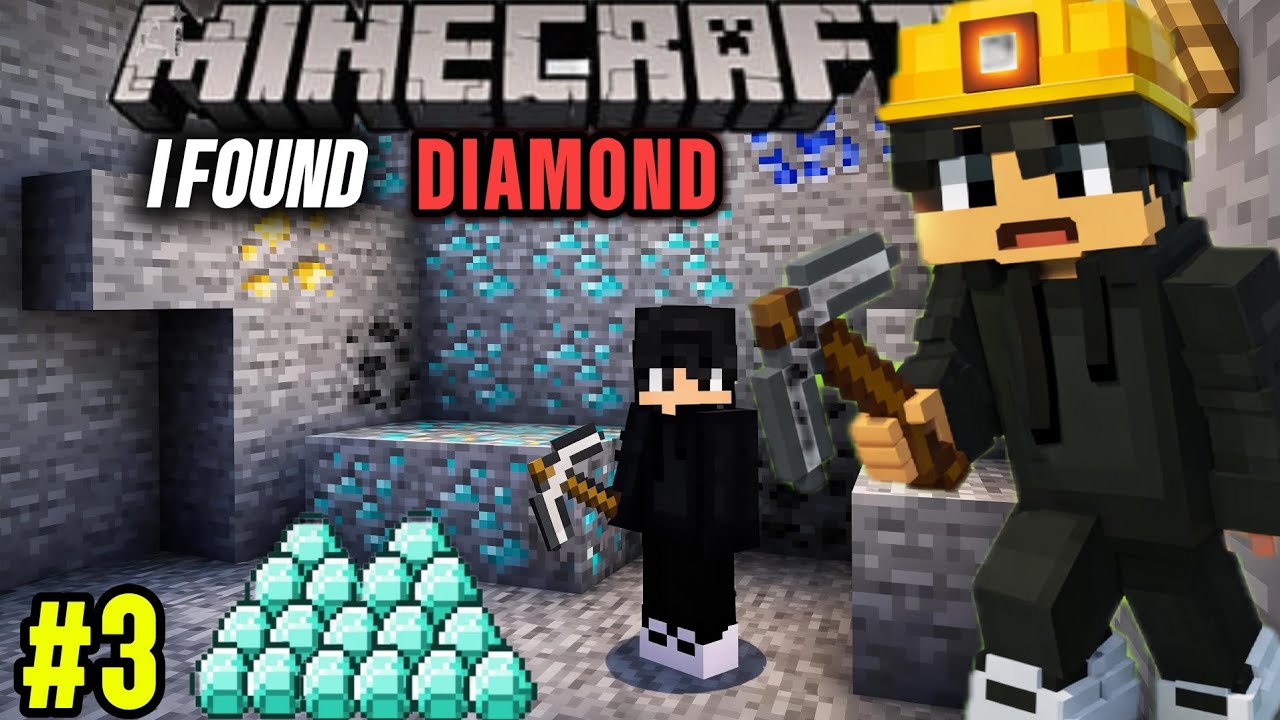 MINECRAFT SURVIVAL SERIES EP #3 ( HINDI ) || I FOUND DIAMOND 💎 ...