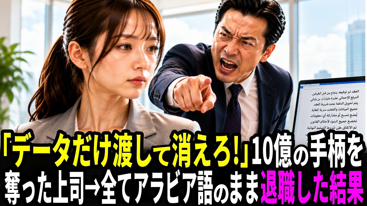 「データだけ渡して消えろ。」時部長がそう言い放った時、私は何も言い返さずUSBメモリを机に置いた。3年間、たった一人で築き上げた10億円の契約。自分が全てを奪われたのに、なぜか心は静かだった。部長はアラビア語の原本も読めず、機械翻訳で慌てる日々。だが彼は知らない。そのデータが何を意味するのか。そして私は持っている、父が遺した決定的な証拠を。今、時部長が偽造契約書を先方に送ってしまった。彼は取...