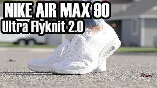 Nike Air Max 2.0 Ultra Flyknit Review in White + ON FOOT - YouTube