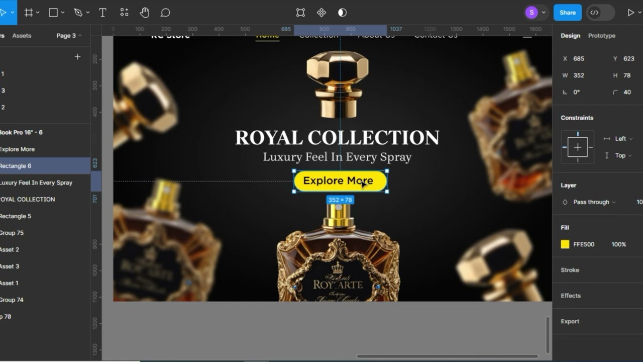 Perfume 3d Header | Figma Prototype