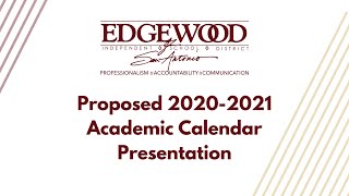 Edgewood ISD- Proposed 2020-2021 Academic Calendar Presentation - YouTube edgewood-isd-proposed-2020-2021-academic-calendar-presentation-youtube