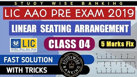 Linear Seating Arrangement Asked In LIC AAO 2019 PRE EXAM😍 Puzzle For LIC RBI IBPS SBI CLERK PO🔥