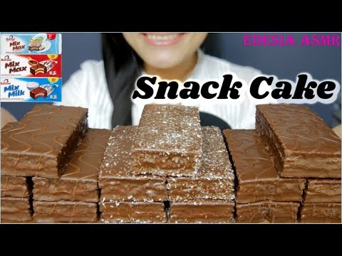 ASMR 咀嚼音 Snack Cake Balconi チョコレートケーキ 巧克力夾心蛋糕 초코 미니케이크 먹방 *EATING SOUND*