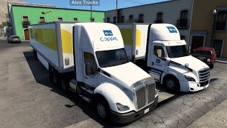 ¡Convoy de camiones repartidores de Coppel! Chihuahua, Chih. México American Truck Simulator