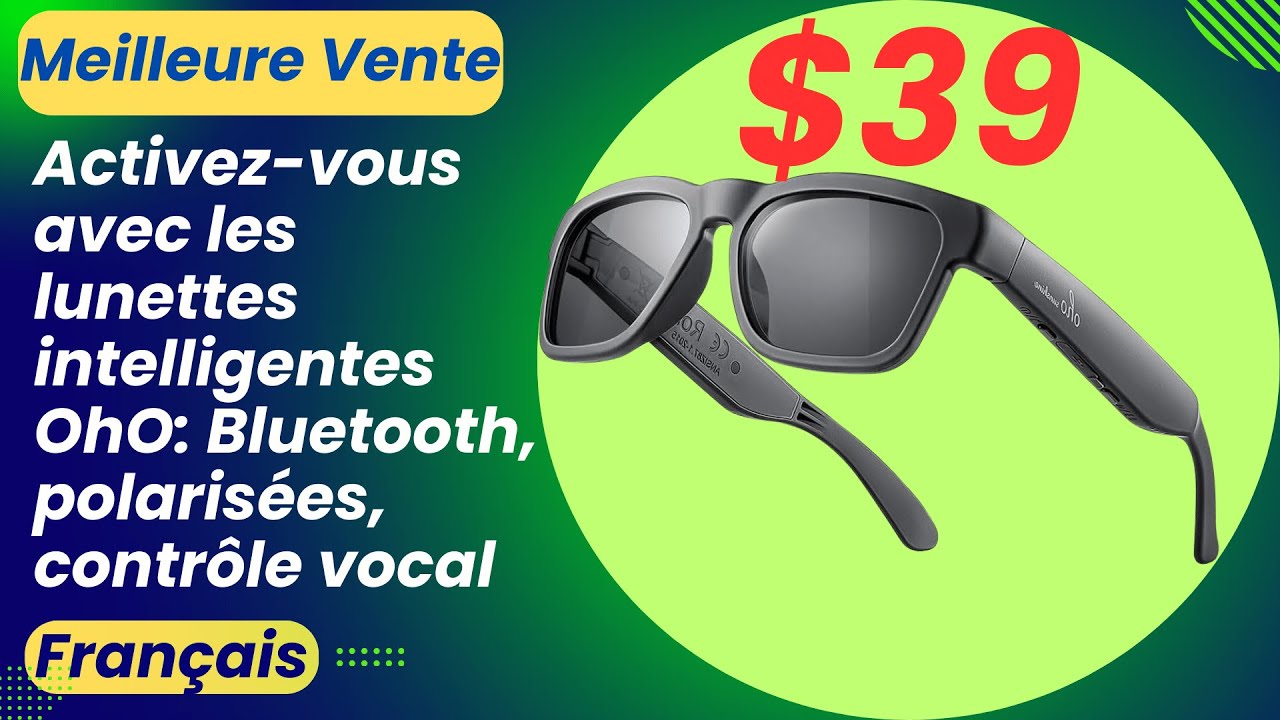Lunettes Intelligentes YUEHISY Avec Traduction IA - 26 Langues En Temps Réel, ChatGPT Intégré, Caméra 5MP, Batterie 230mAh - Pour Voyage, Affaires - 8