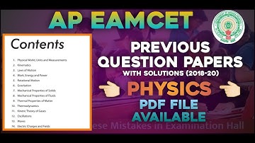 AP EAMCET||2021||Previous year Questions with Solutions#PHYSICS#Chapter-wise||