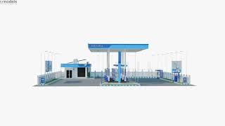 Nayara gas station 3D model by 3DModels.org