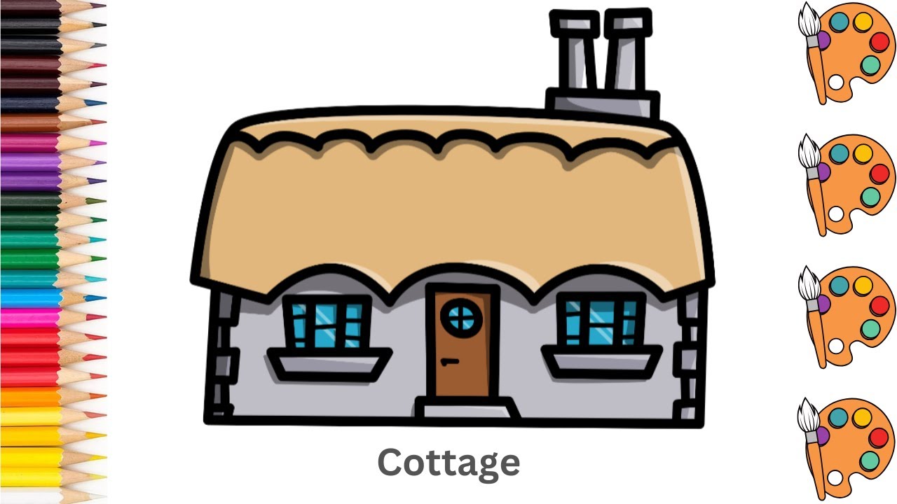Cottage - Sketch Art and Paint | Step by step tutorial | Pencil to ...