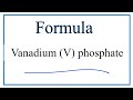 Vadium 5 Phosphate and Ionic Compounds
