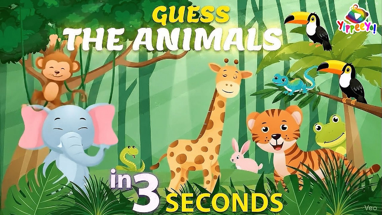 50 Animals Name | 50 Animal Names and Sounds | Fun Learning for Kids | Animals for kids | Yippeeyo