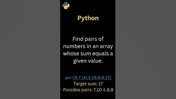 Find pairs of numbers in an array whose sum equals a given value #python #coding #array