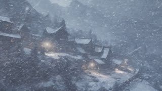 Forgotten Mountain Village Atmosphere with Snowstorm Sounds & Nature's Lament | Howling Blizzard