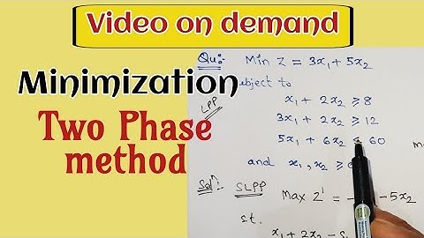 Two phase method minimization | Solution of LPP