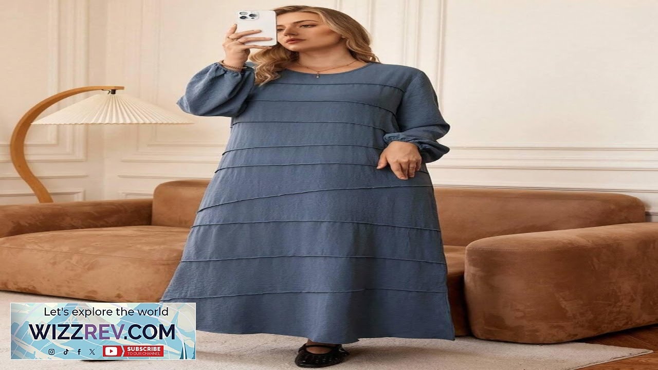 Женское платье Rosumi больших размеров с круглым вырезом и длинными рукавами, осенняя одежда