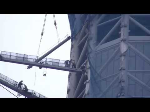 【東京スカイツリー建設風景】2011.0523  タワークレーン固定鉄骨・枠解体