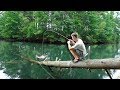 BACKWOODS BASS FISHING -- (Exploring SECRET Woodland Reservoir)
