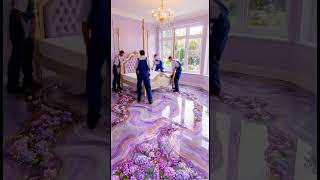 Creation a purple room for kids #Eoxyresin# Epoxy bedroom #short video
