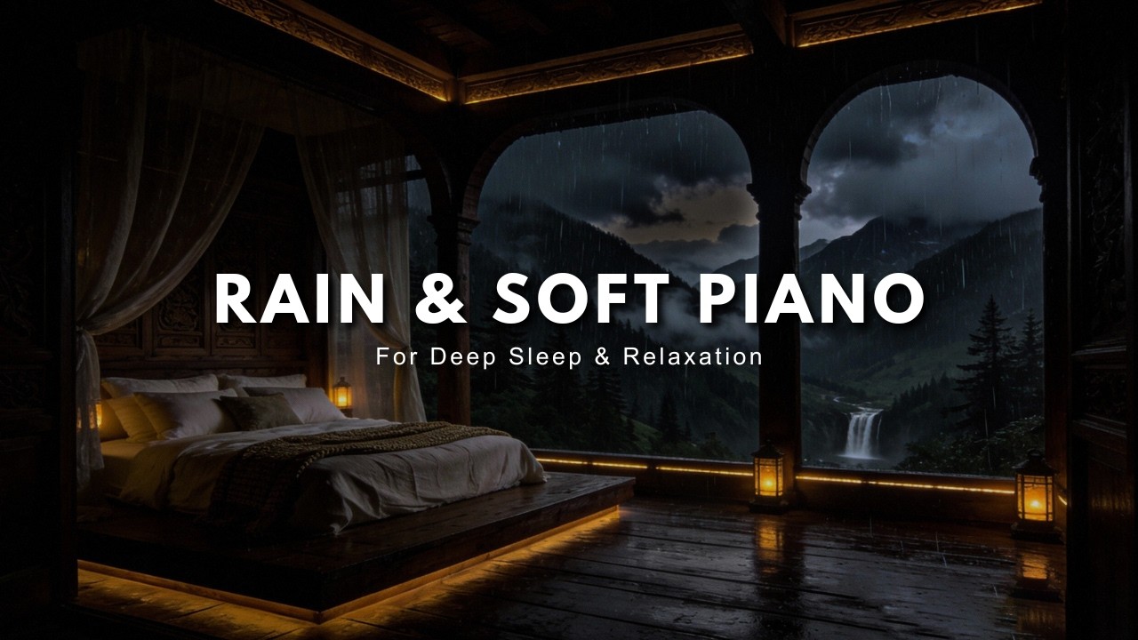 Rainy Bedroom Escape • Soft Piano Soundscape • Deep Calm, Sleep & Stress Relief