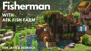 FISHERMAN'S HOUSE & AFK FISH FARM | Minecraft Tutorial | Java & Bedrock [1.20+]