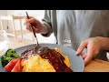 [SUB]一人暮らしのおうちごはん/ハヤシライス/チョコレートフォンデュ/オムハヤシ/料理/vlog