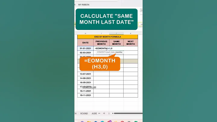 calculate Previous Month Last Date #shorts #short #viral #exceltutorial #excel #gaming #technology