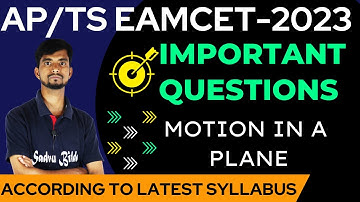 EAMCET 2023 Imp Questions|Motion in a Plane For EAMCET|EAMCET Physics Classes Online Free|
