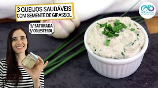 3 QUEIJOS VEGANOS BARATOS E SAUDÁVEIS COM SEMENTE DE GIRASSOL! FÁCEIS PARA O DIA A DIA!