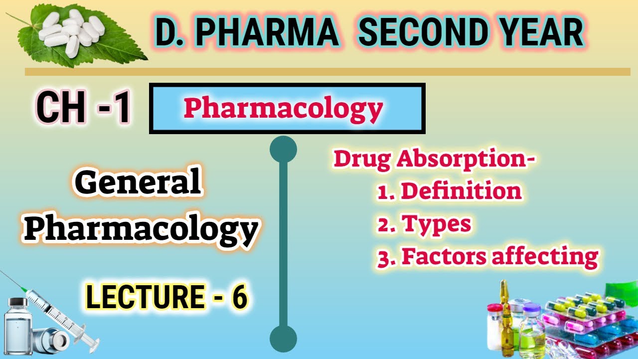 Drug absoption/definition/types/factor affecting/Pharmacology/L-6/Ch-1/D.Pharm second year
