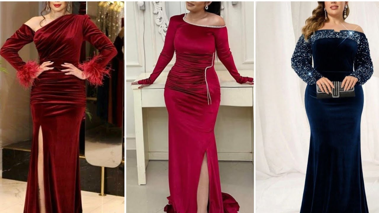 اجمل تشكيلة موديلات  روب سواري قطيفة 2026 / فساتين سهرة قطيفة شتاء 2026 #فساتين_سواريه 