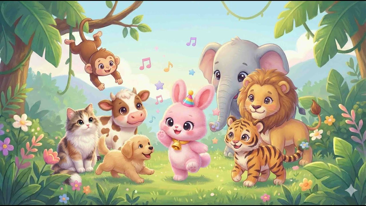 Learn Animal Sounds with RuRu 🐰 | Animal Sounds Song for Kids | Nursery Rhymes