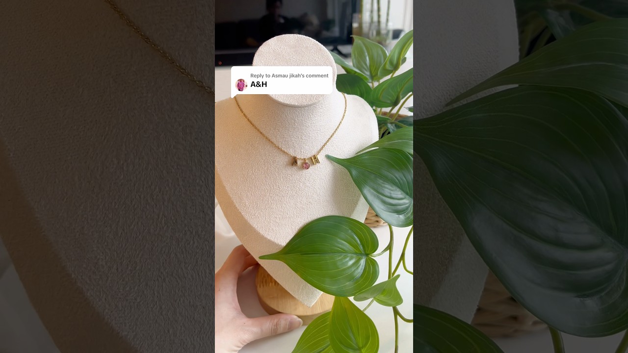 Anniversary Necklace with both initials and their anniversary birthstone 