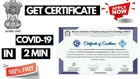 Free Quiz Certificate COVID-19 Emergence In Computing Science  Get Certificate Within 2 MIN