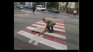 Riding A Pallet Down A Tram Track