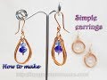 Simple earrings with stone have holes - How to make handmade jewelry from copper wire 509