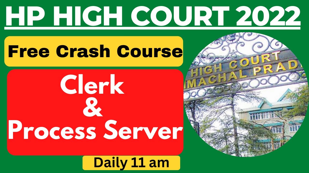 Free Crash Course | HP High court Clerk and Process Server 2022 | HP High Court | HP studies