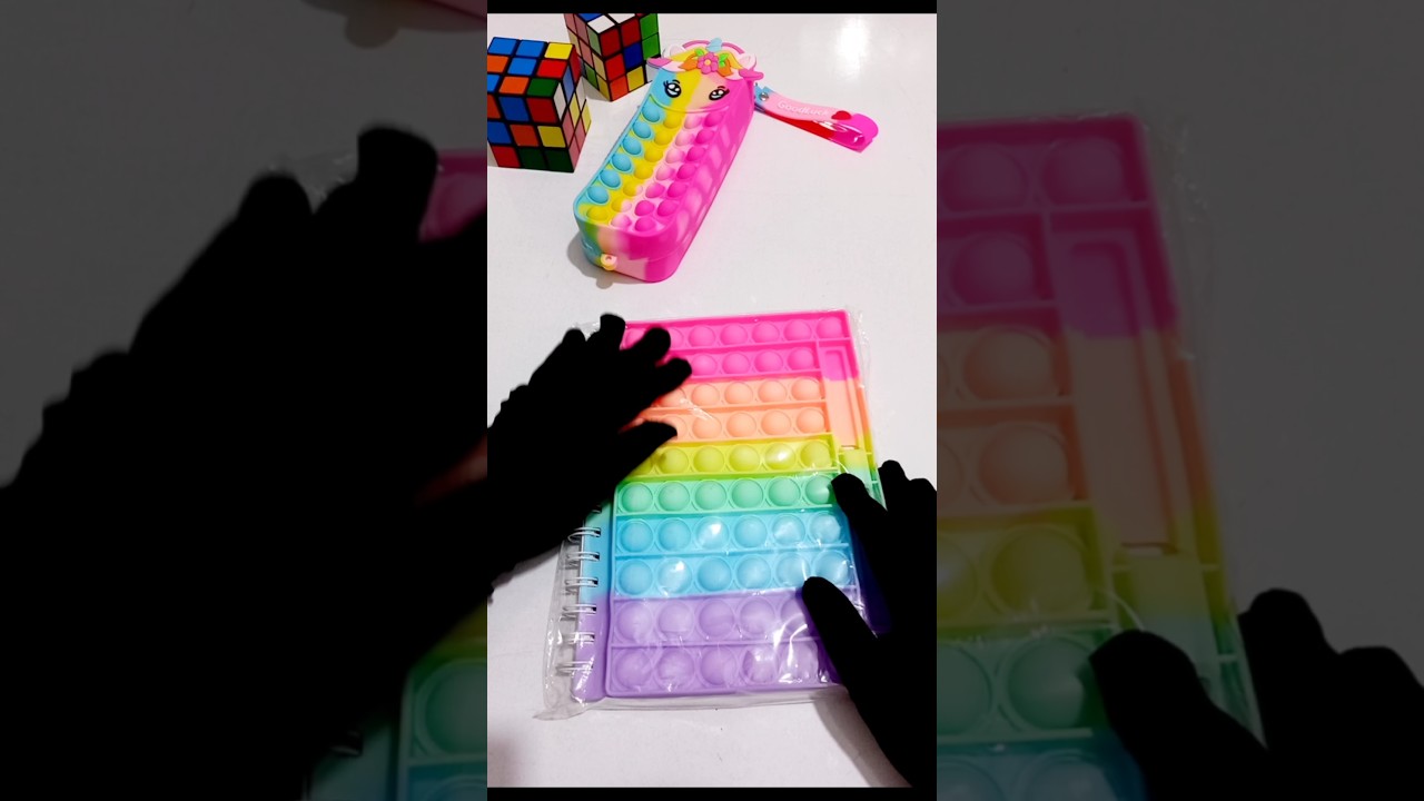 🌈🎇Rainbow Popit Notebook Fidget toy Unboxing Asmr 
