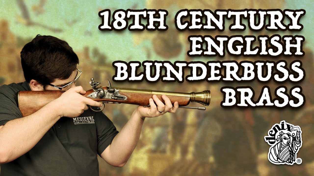 Massive Engraved British Brass Barreled Flintlock Blunderbuss