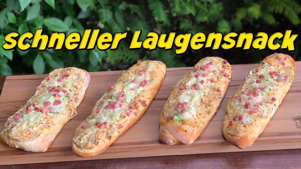 schneller Laugensnack vom Grill - knusprig, saftig, käsig