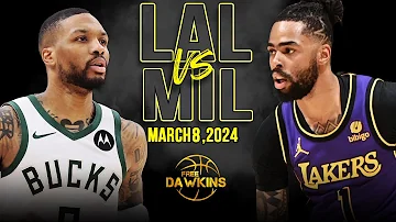 Los Angeles Lakers vs Milwaukee Bucks Full Game Highlights | March 8, 2024 | FreeDawkins