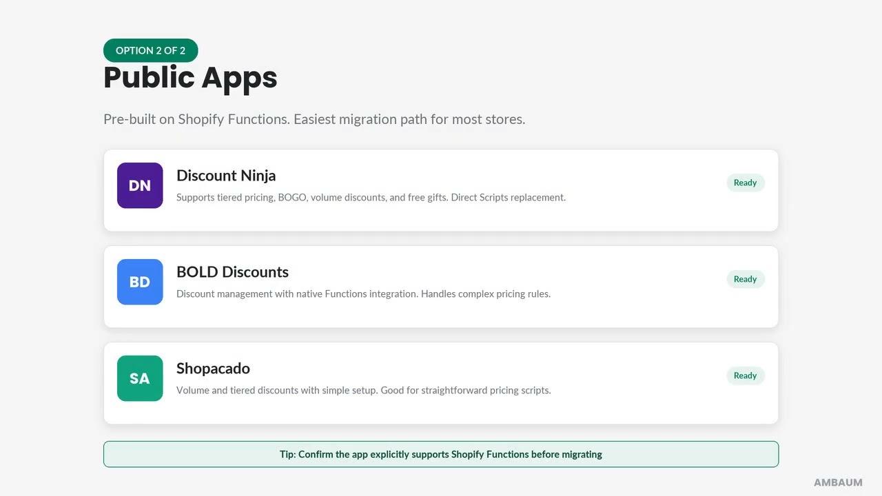 Ambaum explains the Shopify Scripts shutdown and migration to Functions