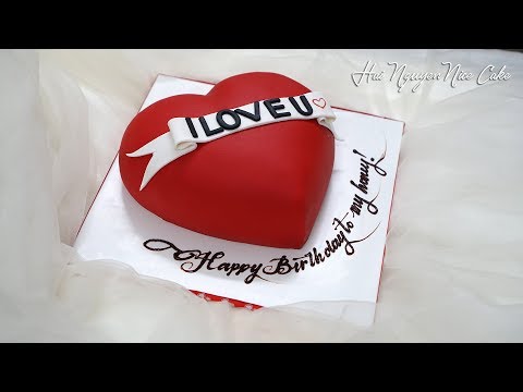 Bánh Sinh Nhật Tạo Hình Trái Tim Trang Trí Fondant - Decorate Heart Cake With Red Fondant | Foci