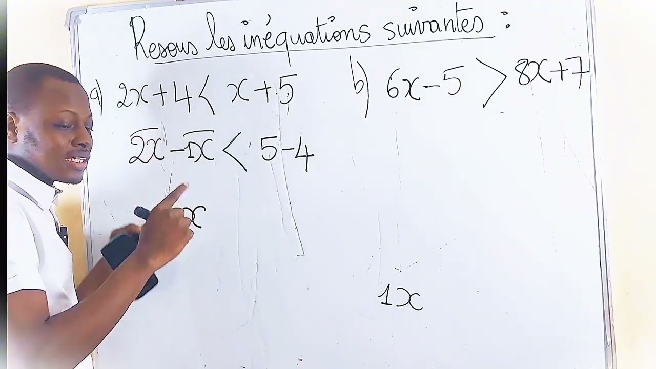 Résoudre une inéquation de premier dégré dans R #